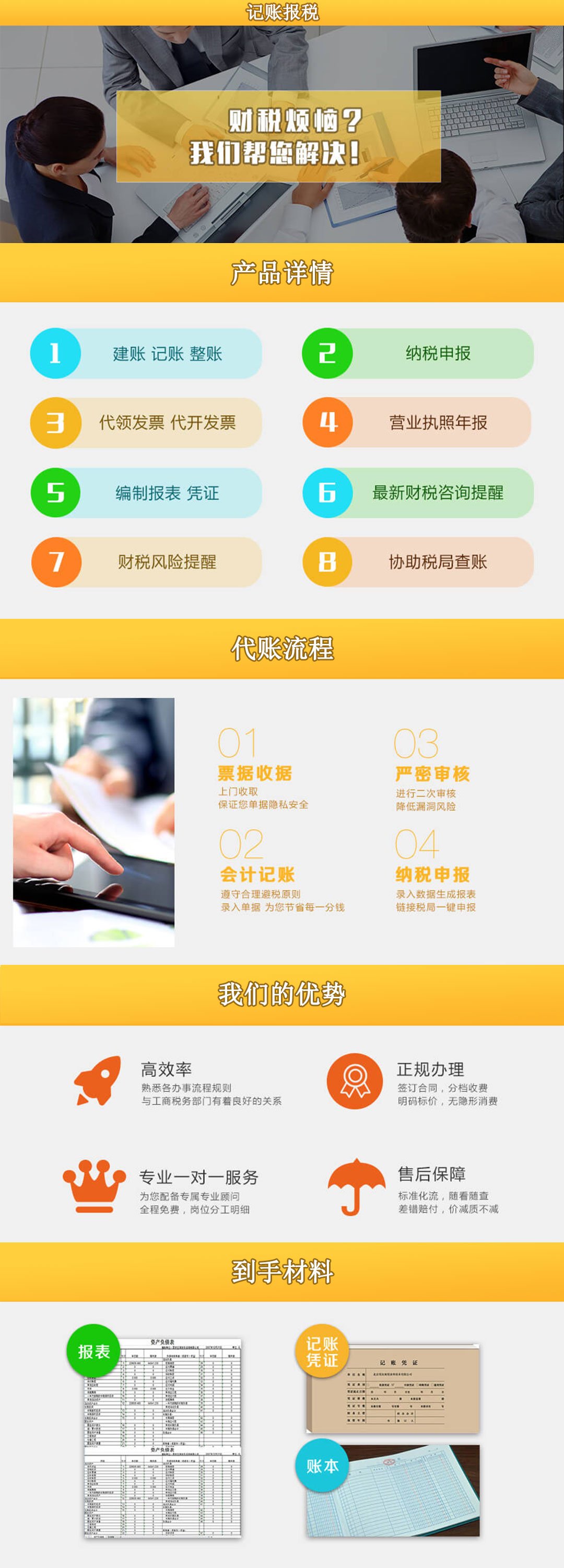 代理记账所包含哪些项目？
